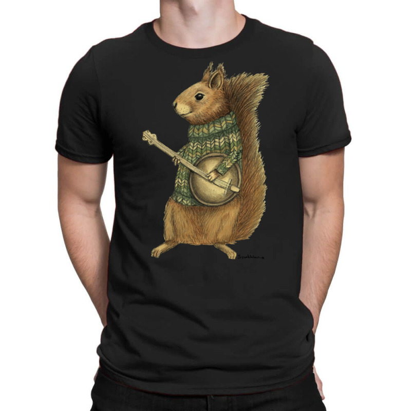 Squirrel With A Banjo Baby  Blue T-shirt | Artistshot