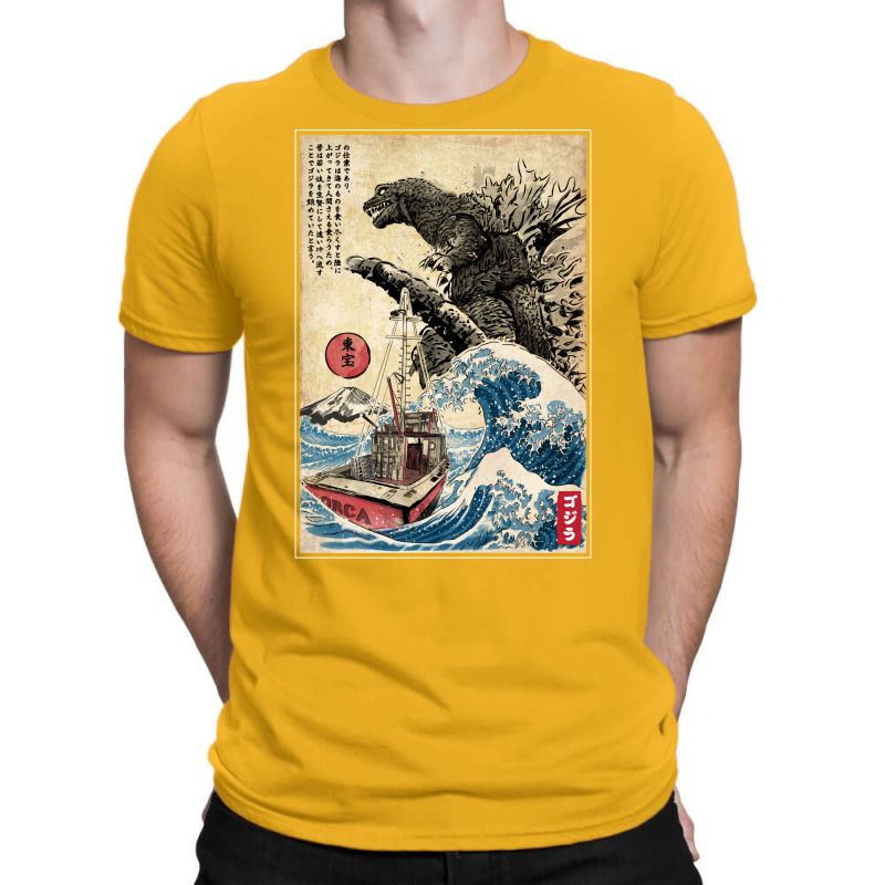 Orca In Japan Woodblock Aesthetic T-shirt | Artistshot