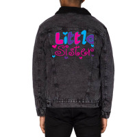 Little Sister Baby Girl Unisex Sherpa-lined Denim Jacket | Artistshot