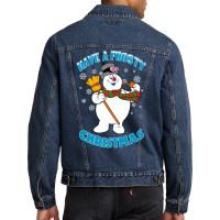 Frosty The Snowman Blue Men Denim Jacket | Artistshot