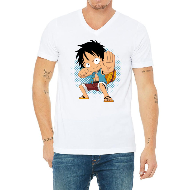 Luffy Jet Gift Red V-neck Tee | Artistshot