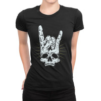 Hot Trend Rock And Roll Skull Hand Ladies Fitted T-shirt | Artistshot