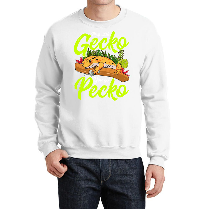 Mess With Gecko You Get Green Red Crewneck Sweatshirt | Artistshot