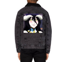 [ Sale ] Overlord   Albedo Chibi 18 Unisex Sherpa-lined Denim Jacket | Artistshot