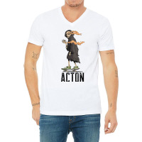 Limited Edition Acton Los Angeles California, Skeleton On A Skateboard V-neck Tee | Artistshot