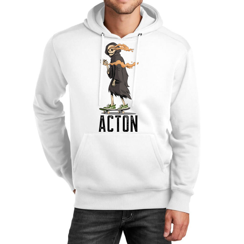 Limited Edition Acton Los Angeles California, Skeleton On A Skateboard Unisex Hoodie | Artistshot