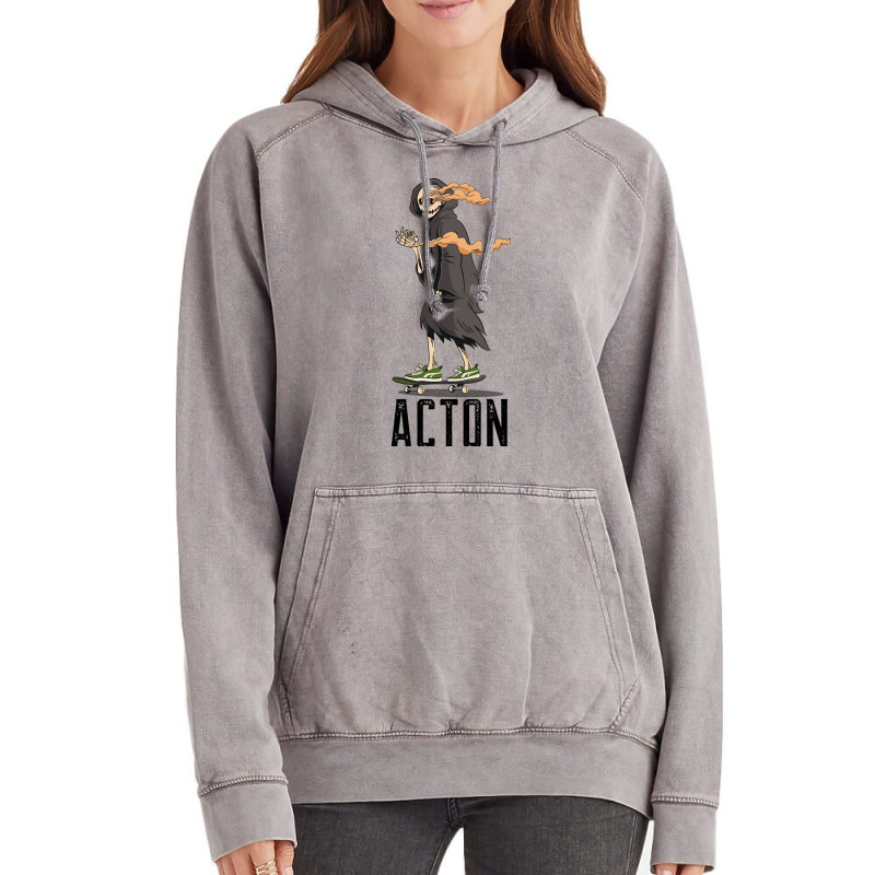 Limited Edition Acton Los Angeles California, Skeleton On A Skateboard Vintage Hoodie | Artistshot