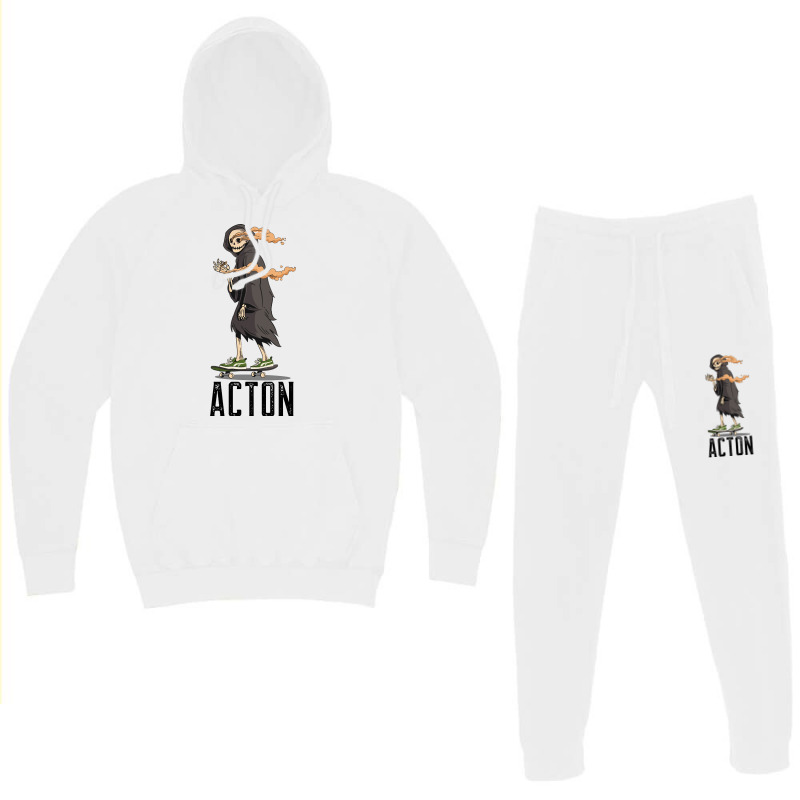 Limited Edition Acton Los Angeles California, Skeleton On A Skateboard Hoodie & Jogger Set | Artistshot