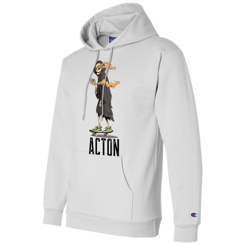 Limited Edition Acton Los Angeles California, Skeleton On A Skateboard Champion Hoodie | Artistshot