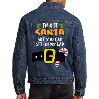 I'm Not Santa But You Can Sit On My Lap Funny Santa Xmas Long Sleeve T Men Denim Jacket | Artistshot