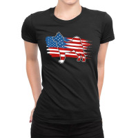 Limited Edition Patriotic Dog American Flag Akita Ladies Fitted T-shirt | Artistshot