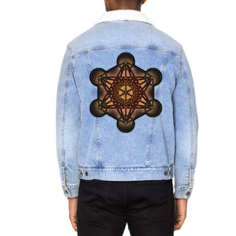 Metatrons Cube  Sacred Geometry Baby Summer Unisex Sherpa-lined Denim Jacket | Artistshot