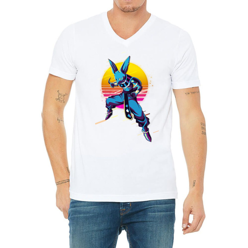 Beerus V-Neck Tee by apeinz | Artistshot