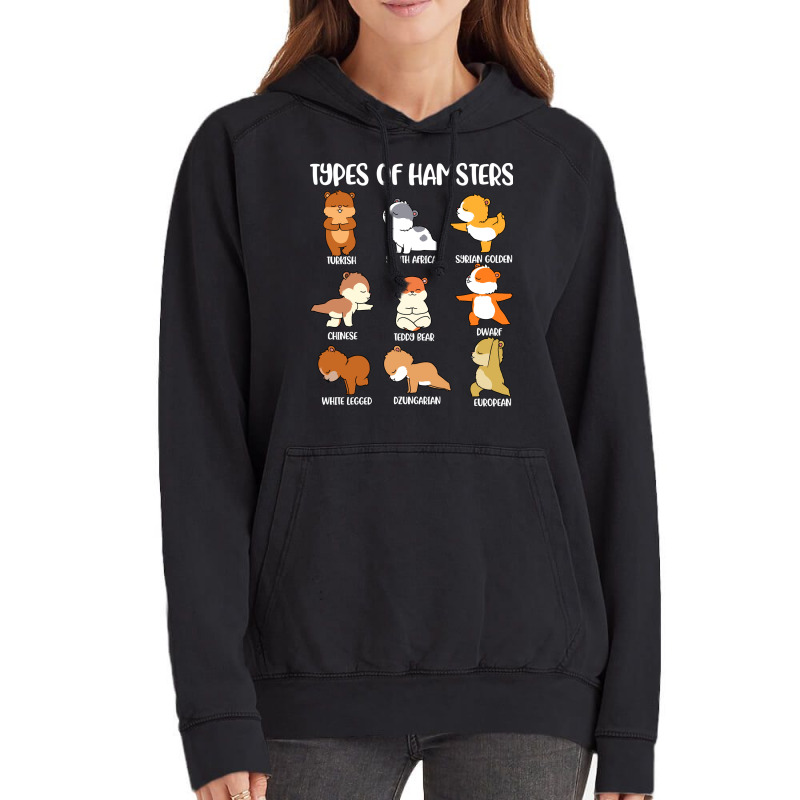 Types Of Hamsters Funny Hamster Music Girl Vintage Hoodie | Artistshot