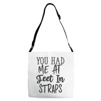 Womens You Had Me At Feet In Straps Funny Essential V Neck T Shirt Adjustable Strap Totes | Artistshot