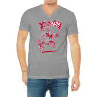 Vintage Looking Unm Lobos Yellow Red V-neck Tee | Artistshot