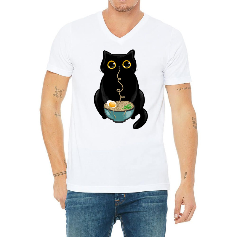 Ramen Cat Love V-Neck Tee by fizzoviklea | Artistshot