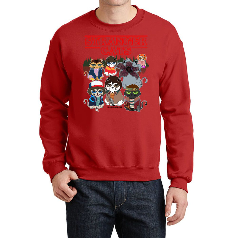 Stranger Cats Funny Crewneck Sweatshirt by fizzoviklea | Artistshot