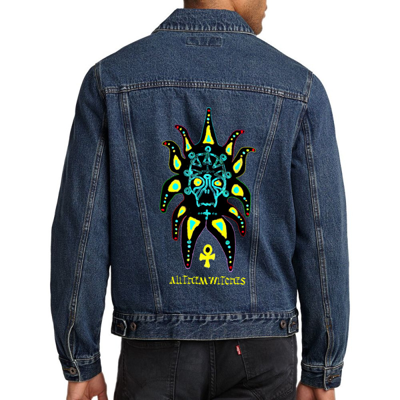 Toutes Les Sorcières Atw Crâne Coloré Tri Blend Men Denim Jacket | Artistshot