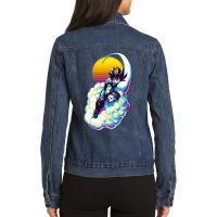 Goku With Kinton Cloud Ladies Denim Jacket | Artistshot