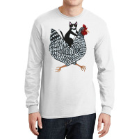 Tuxedo Cat On A Chicken Girl Long Sleeve Shirts | Artistshot