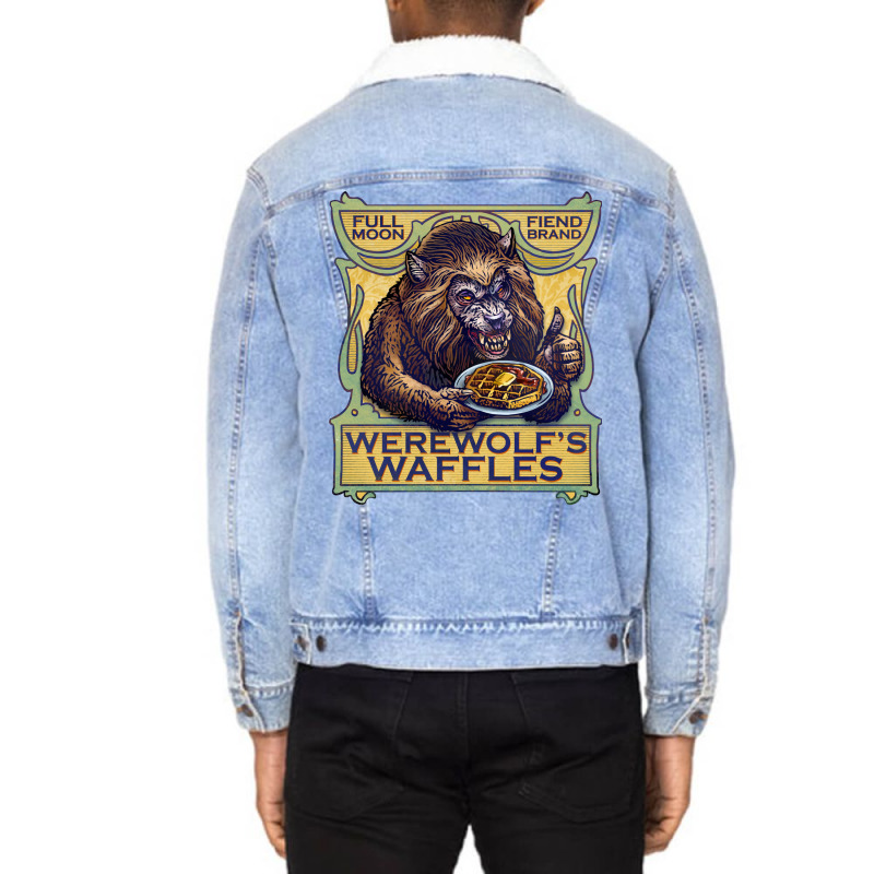 Werewolfs Waffles Nostalgia Unisex Sherpa-Lined Denim Jacket by fizzoviklea | Artistshot