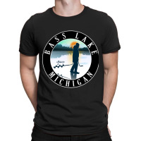 Trending Bass Lake Ice Fishing Michigan Sunset T-shirt | Artistshot