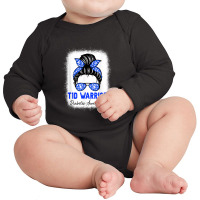 Type 1 Diabetes Warrior Shirt T1d Awareness Month Messy Bun Long Sleeve Baby Bodysuit | Artistshot