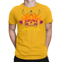 Multicolored Scandinavian Viking Skull In Helmet With Crossed Axes Mod T-shirt | Artistshot