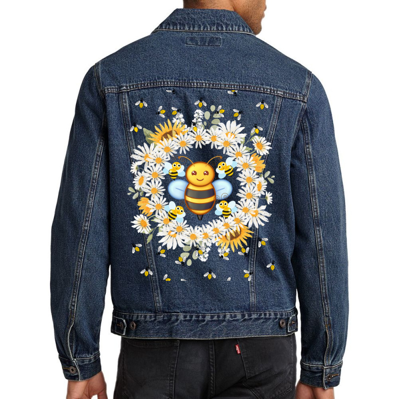 Bee And Flowers Men Denim Jacket | Artistshot