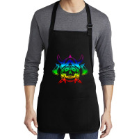 Multicolored Scandinavian Viking Skull In Helmet With Crossed Axes Mod Medium-length Apron | Artistshot