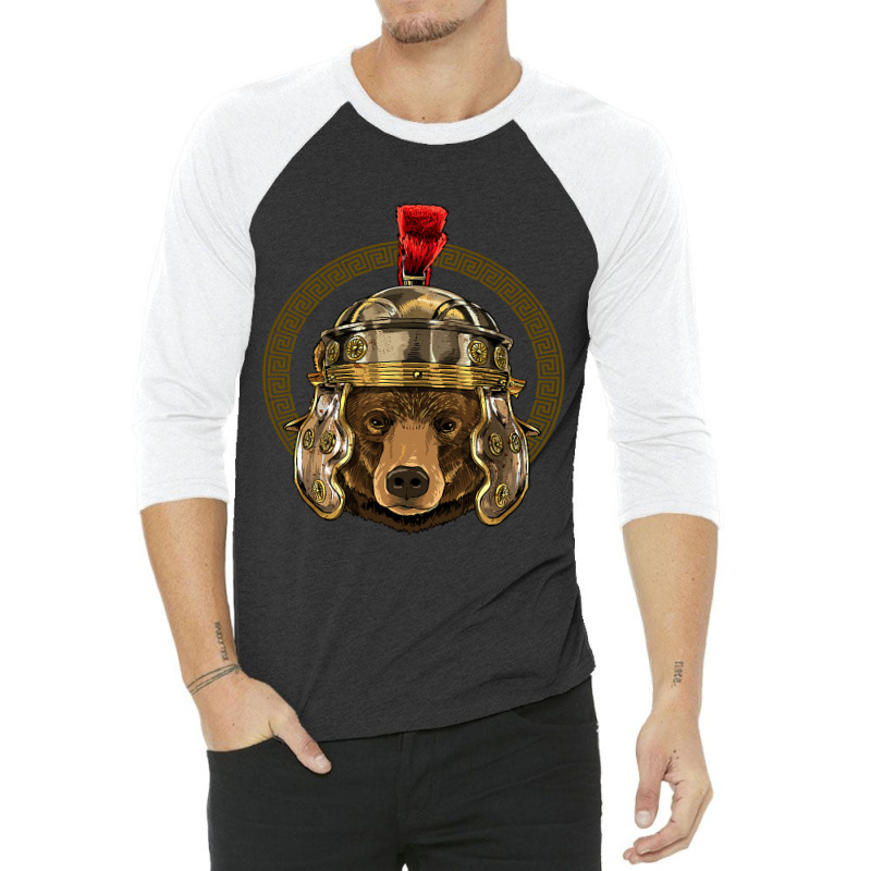 Bear In Roman Helmet Centurion Legionnaire Bear Lover 57.png 3/4 Sleeve Shirt by SCOTTALLENZ | Artistshot