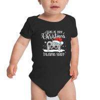 This Is My Christmas Pajama Video Game Santa Hat Gamer Baby Bodysuit | Artistshot