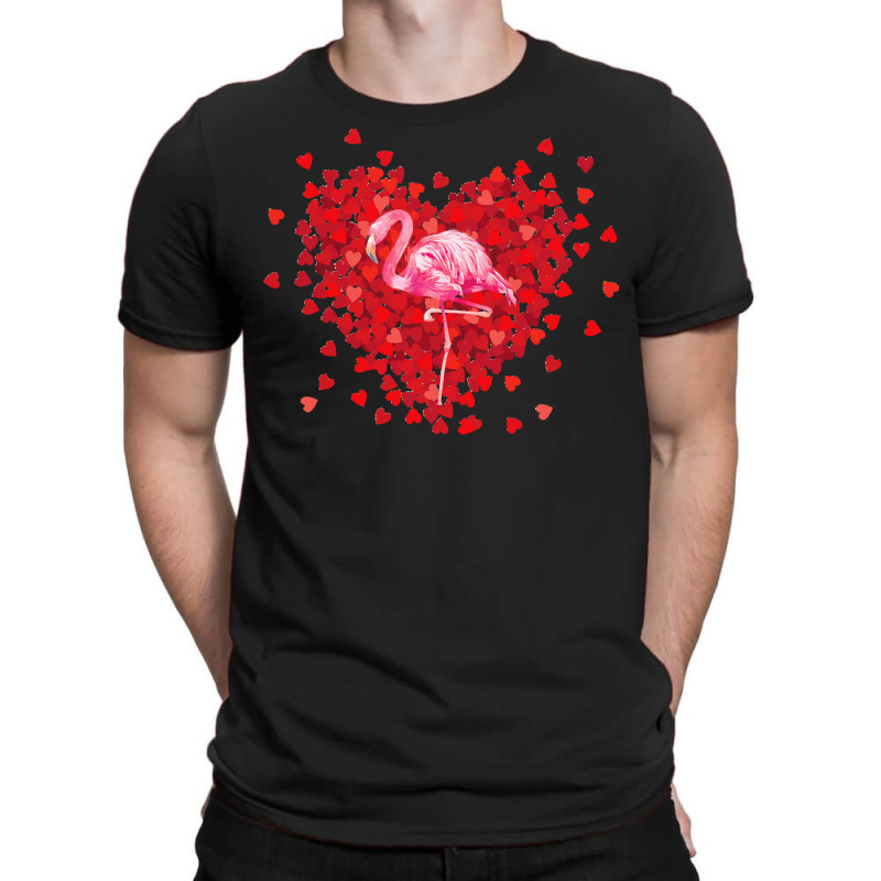 Flamingo Lovers Valentine Day Gift T  Shirt Cute Flamingo In Heart Lov T-shirt | Artistshot