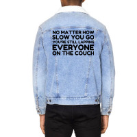 Lapping Everyone On Couch Unisex Sherpa-lined Denim Jacket | Artistshot