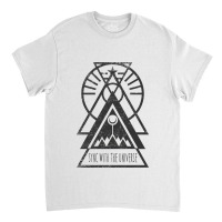 Sync With The Universe  Typography And Geometry Classic T-shirt | Artistshot