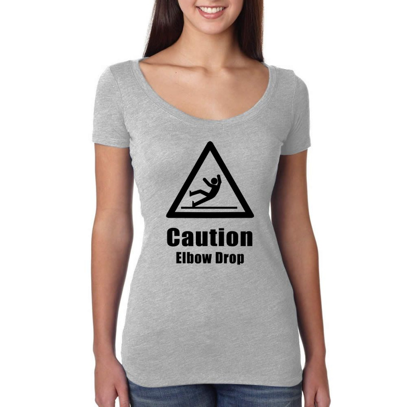 Caution Elbow Drop Women's Triblend Scoop T-shirt by aikhangawade | Artistshot