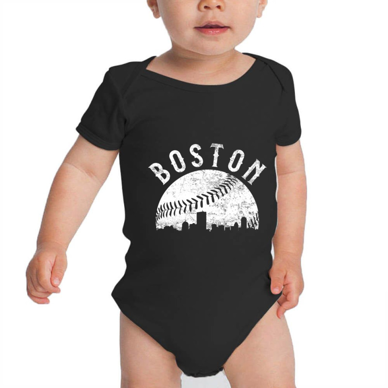 Hot Trend Vintage Boston Massachusetts Skyline Baby Bodysuit by Crews Micki | Artistshot