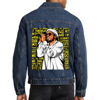 A Bird With The Word Men Denim Jacket | Artistshot