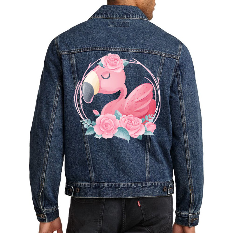 Flamingo T  Shirt Cute Dreaming Pink Flamingo Floral T  Shirt Men Denim Jacket | Artistshot