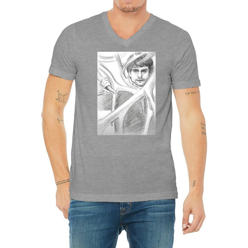 Will Graham Art Tangled In The  Horns Hannibal Tv V-Neck Tee by zaheretippanp | Artistshot