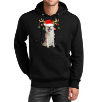 Limited Edition Reindeer Akita Dog With Santa Hat Christmas Light Xmas Unisex Hoodie | Artistshot