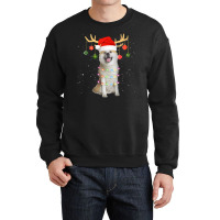 Limited Edition Reindeer Akita Dog With Santa Hat Christmas Light Xmas Crewneck Sweatshirt | Artistshot