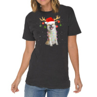 Limited Edition Reindeer Akita Dog With Santa Hat Christmas Light Xmas Vintage T-shirt | Artistshot