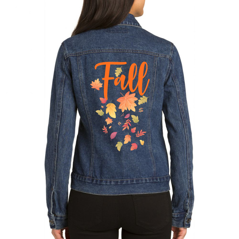 Autumn Leaf Fall Season Leaf Love Autumn Ladies Denim Jacket by casaniuy89 | Artistshot