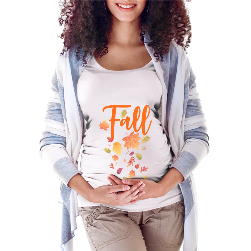 Autumn Leaf Fall Season Leaf Love Autumn Maternity Scoop Neck T-shirt by casaniuy89 | Artistshot