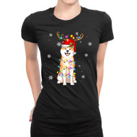 Limited Edition Reindeer Akita Inu Dog Merry Christmas Ladies Fitted T-shirt | Artistshot