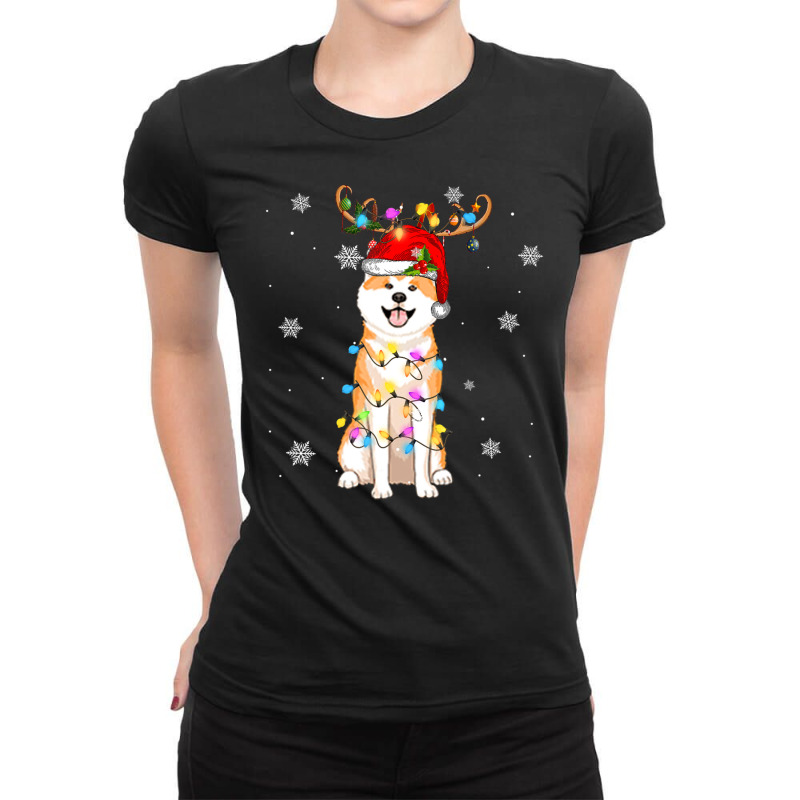 Limited Edition Reindeer Akita Inu Dog Merry Christmas Ladies Fitted T-shirt | Artistshot