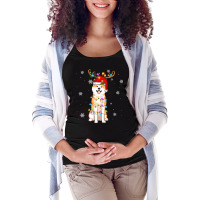 Limited Edition Reindeer Akita Inu Dog Merry Christmas Maternity Scoop Neck T-shirt | Artistshot