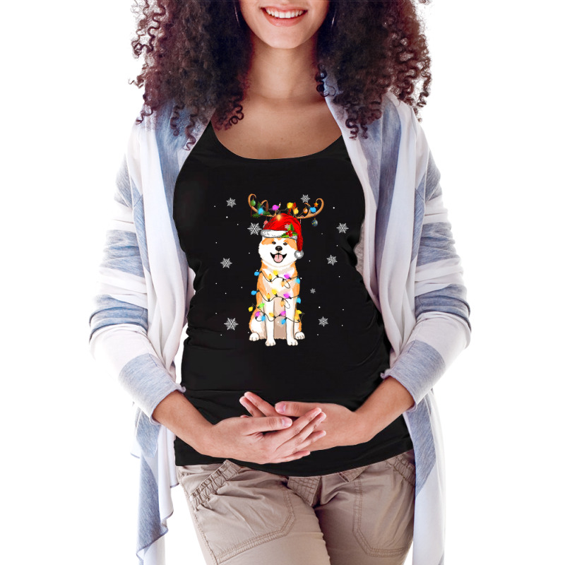 Limited Edition Reindeer Akita Inu Dog Merry Christmas Maternity Scoop Neck T-shirt | Artistshot